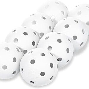 Perforated Plastic Baseball Balls, White 8 Pack, 70mm, Franklin Sports MLB